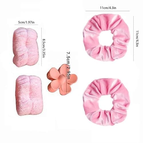 Pezlun Spa Headband Set Washing and makeup sponge hair hoop suit bath towel cloth for cleaning the face or bath beam. (Yellow, Average code) thumbnail 3