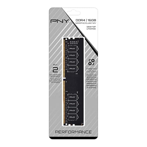 PNY Performance 16GB DDR4 DRAM 3200MHz (PC4-25600) CL22 (Compatible with 2666MHz, 2400MHz or 2133MHz) 1.2V Desktop (DIMM) Computer Memory – MD16GSD43200-TB - 16GB - 3200MHz - Eco Packaging thumbnail 8