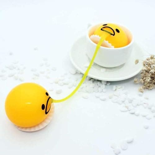 5PCS Yellow Round Vomiting & Sucking Lazy Egg Yolk, Vomiting Egg Yolk,Vent Stress Tricky Game Relief Toys thumbnail 6