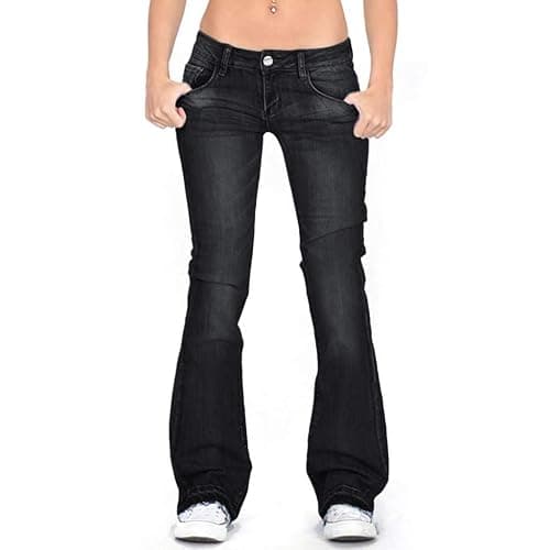 Cdiecer Bell Bottom Jeans for Women Low Rise Flare Pants Butt Lifting Jeans Mid 90s Bootcut Jean Plus Size Wide Leg Pant thumbnail 2