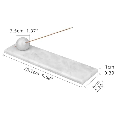HESHIBI Marble Incense Holder Tray Incense Burner Modern Minimalist Home Deco and Desk Incense Holder for Sticks (Grey White) thumbnail 2