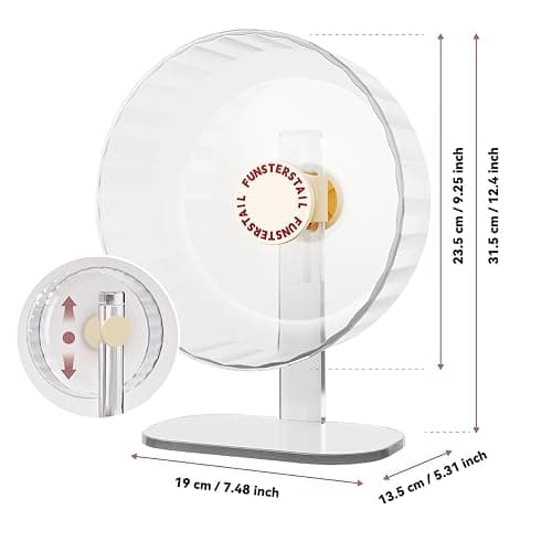 FunstersTail Super Silent Hamster Wheel 8.7 Inch, Magnetic Rat Wheel for Chinchilla, Gerbil, Guinea Pig, Cat, Mouse, Sugar Glider and Dwarf, Syrian Hamster Accessories (Cream White) thumbnail 2