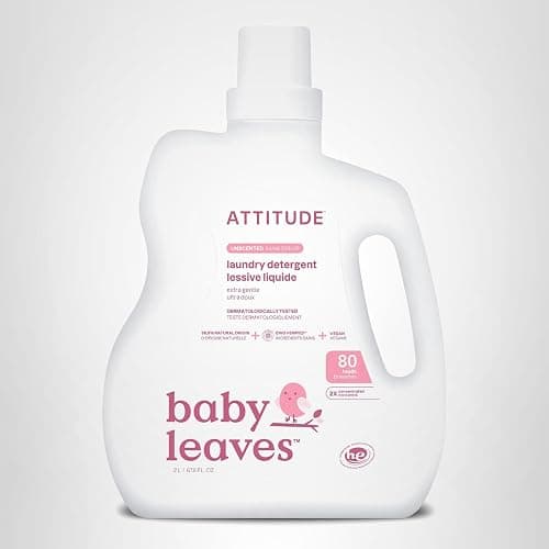 ATTITUDE Baby Laundry Detergent Liquid, EWG Verified, Safe for Baby Clothes, Infant and Newborn, Vegan and Naturally Derived Washing Soap, HE Compatible, Unscented, 80 Loads, 67.6 Fl Oz thumbnail 8
