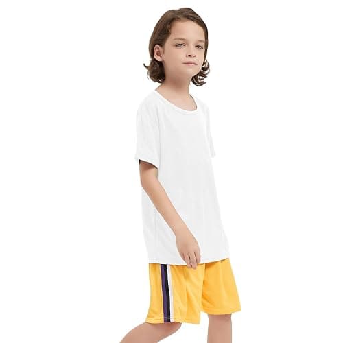 6 Pack Boys Youth Kids Mesh Athletic Quick Dry T Shirts Short Sleeve Moisture Wicking Tee Shirts Active Tops (Age 4-18) thumbnail 6