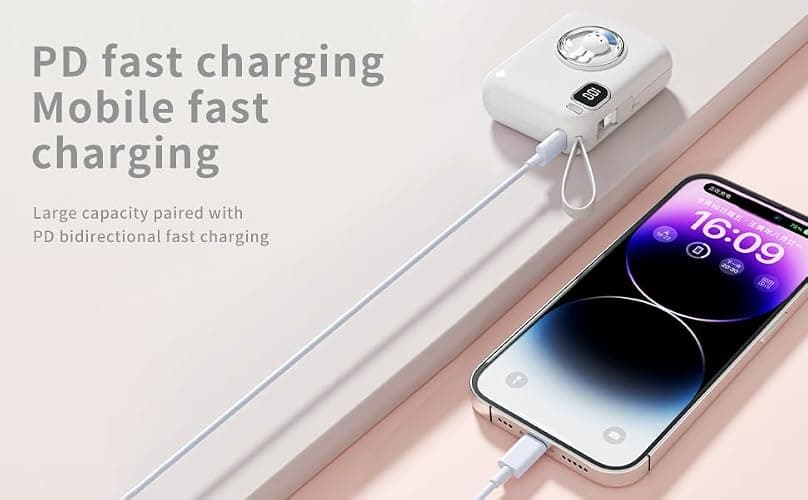 MIPOW x Miffy 20W Power Bank w/Smart Magic Dual Cables (White-Blue) thumbnail 4