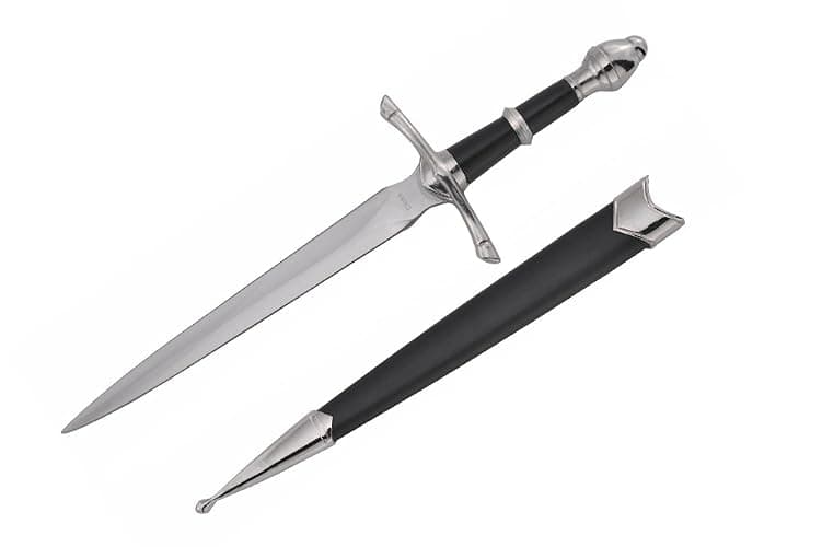Wuu Jau Co H-5921 Medieval Dagger with Black Scabbard, 14" - Image 1