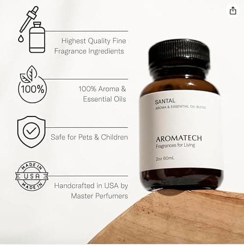 AromaTech Santal Aroma Essential Oil Blend: Luxury Hotel Inspired Aromatherapy with Amber, Vanilla, Cedar & Sandalwood for Ultrasonic Diffusers (4 Fl Oz (Pack of 1)) thumbnail 3