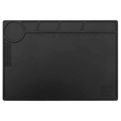 HTM-201 Black Silicone Repair Mat Heat Resistant Electronic Repair Mat for Soldering, Electronics, Computer Repair Etc thumbnail 3