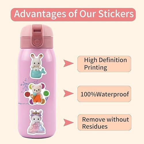 120-Piece Forest Animal Family Stickers - Waterproof Vinyl Decals for Laptop Luggage Water Bottle - Miniature Style Collectible Gift for Adults, Cute Cartoon Room Decor Art thumbnail 4
