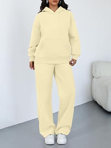 Trendy Queen 2 Piece Lounge Sweat Sets Plus Size Fall Fashion Matching Sweatsuits Wide Leg Pants Travel Outfit Winter Clothes thumbnail 2