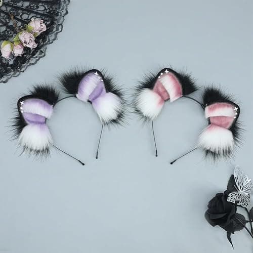 Eforcase Faux Wolf Ears Headwear Faux Fur Headbands Headdress Halloween Animal Cosplay Costume Accessories for Women thumbnail 8