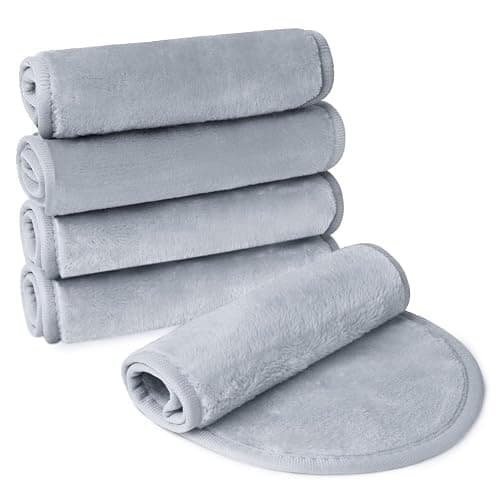 URAQT Reusable Microfibre Makeup Remover Face Cloths,5 Pack,Grey | Microfibre fabric, reusable and machine washable. Gentle on skin, efficiently dissolve cosmetics for daily facial cleansing thumbnail 8