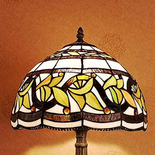 MIAOKE Stained Table Lamp Stained Glass Table Light, Handmade Desk Bedside Table Night Lamp, Antique Art Craft Gifts Lover Kid Living Room Bedroom Study Bookcase Desk Ligh thumbnail 7