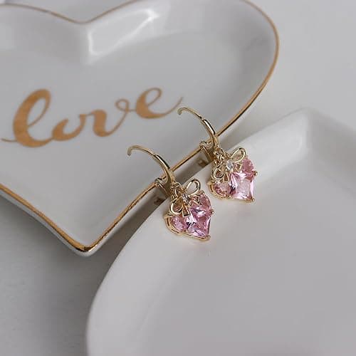 Sonateomber Gold Silver Small Hoop Dangle Earrings for Women, Trendy Dainty Rhinestone CZ Dangling Prom Wedding Leaf Flower Snowflake Butterfly Starfish Fashion Jewelry Gift thumbnail 5