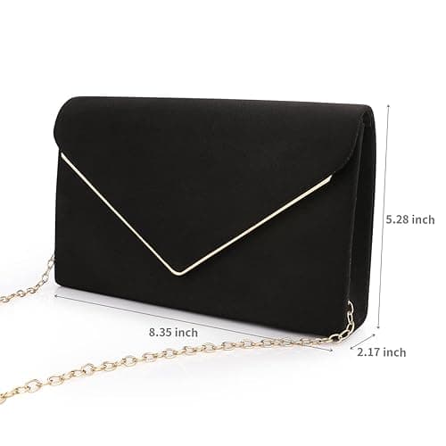 BBjinronjy Clutch Purse for Women Evening Bags Handbags for Wedding Party Cocktail Prom Faux Suede Crossbody Shoulder Bag thumbnail 5