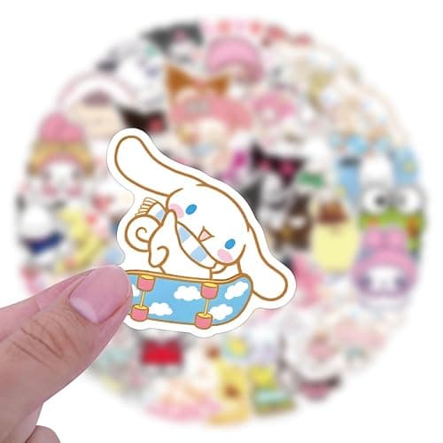 100pcs Hellokitty Kuromi Mymelody Stickers for Kids, Cute Sanrio Cartoon Waterproof Vinyl Decal for Teen Girl Adult Notebook Laptop Water Bottle Skateboard Guitar Travel Case Phone Bike thumbnail 5