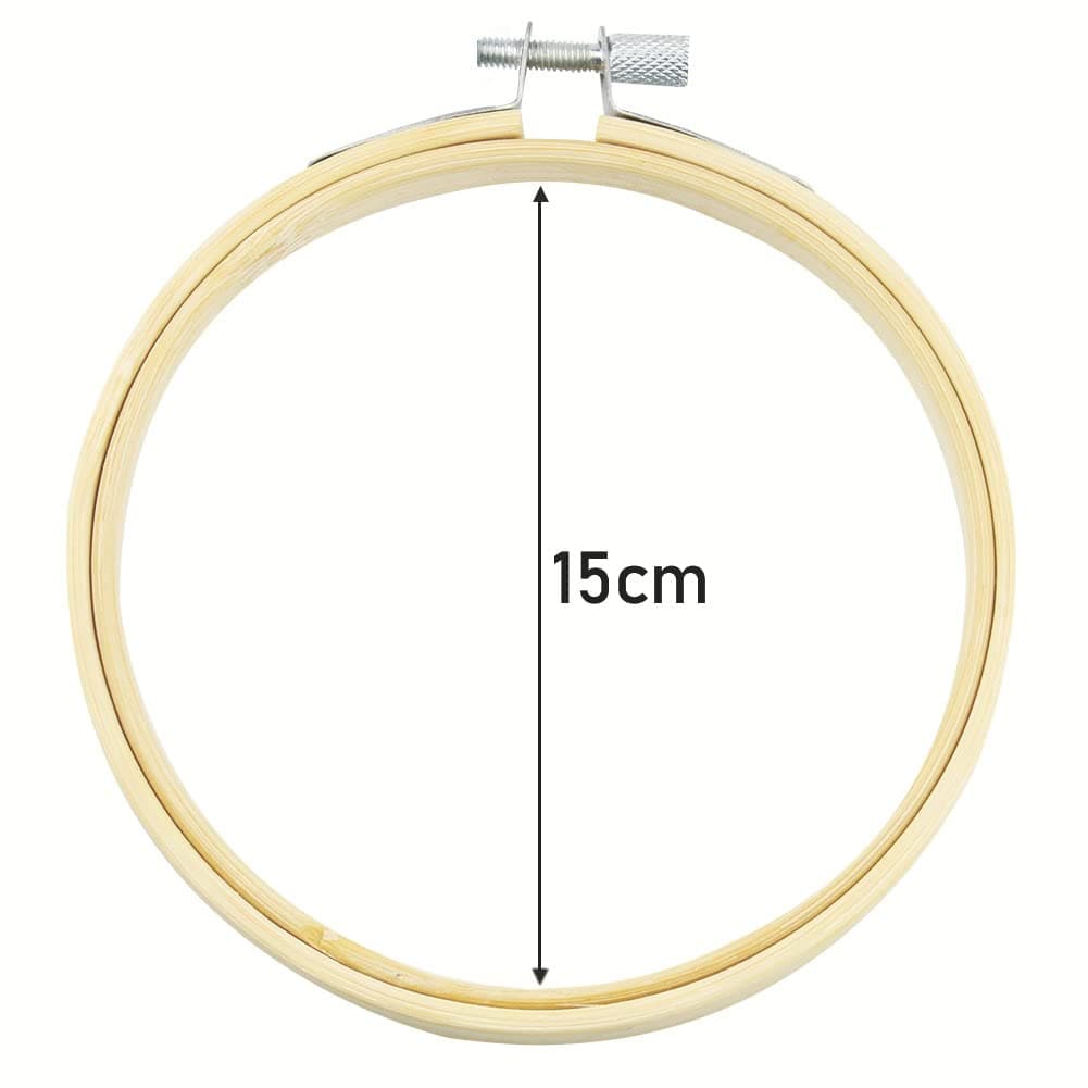 Bastidor Madeira Bambu Com Anel Ajustável Bordado - 15 Cm thumbnail 2