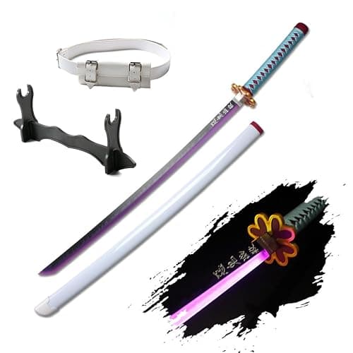 LED Light Demon Slayer Sword Cosplay 41 inches with Belt Holder Stand thumbnail 2