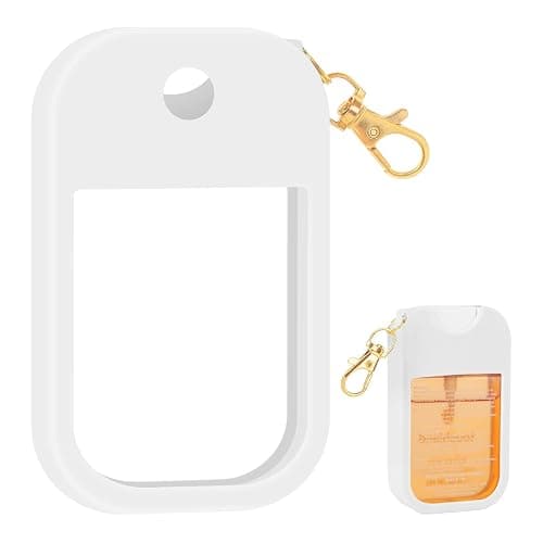 GAWBYET Hand Sanitizer Spray Case Compatible with Touchland, Silicone Hand Sanitizer Case Holder with Keychain for Power Mist and Glow Mist 1 fl oz, (White) - Image 1