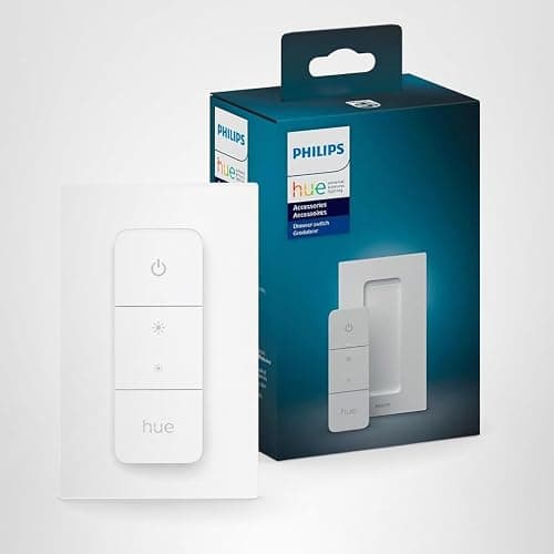 PHILIPS Hue Smart Dimmer Switch Remote, White, 1 Pack, Turns Hue Lights On, Off, Dims or Brightens, Smart Home Control, Requires Bridge, Easy, No-Wire Installation thumbnail 9