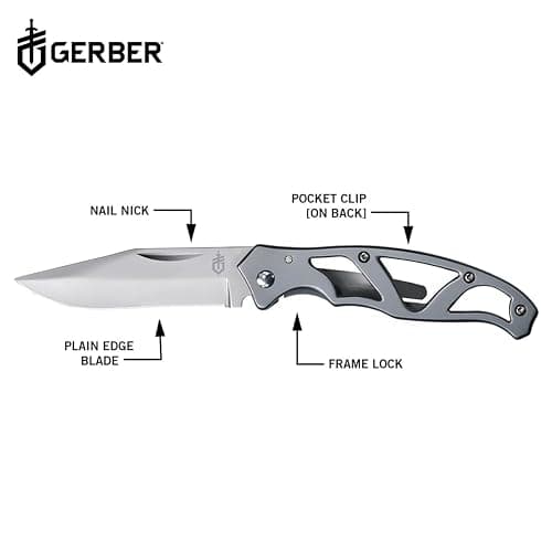 Gerber Gear Paraframe Mini Pocket Knife, 2.2" Fine Edge Small EDC Folding Knife with Safety Lock for Everyday Carry, Gifts for Men, Stainless Steel thumbnail 2