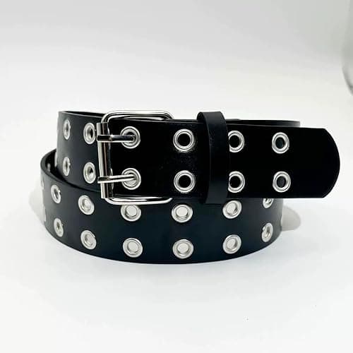 SNEPOO Black Studded Belt Punk Belt Rock Rivet Belts with Bright Pyramid Studded belt for Men/Women thumbnail 6