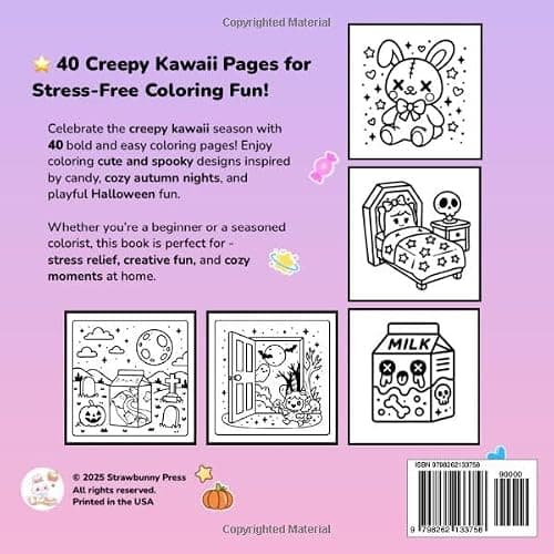 Cozy Season: Creepy Kawaii Halloween Coloring Book for Adults and Teens | Cute and Spooky Designs Featuring Adorable Characters, Cozy Autumn Nights, ... Relaxing Bold Pages for Stress Relief and Fun thumbnail 2