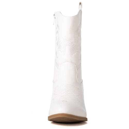 GLOBALWIN Women's Mid Calf The Western Cowgirl Boots Fashion Cowboy Boots For Women Chunky Low Heel thumbnail 4