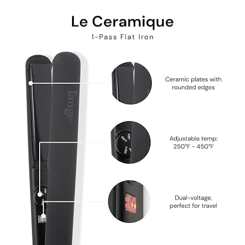L'ANGE HAIR Le Ceramique 1-Pass Flat Iron Hair Straightener | Fast Heating Ceramic Flat Iron | Best Hot Tools Professional Hair Straightener to Lock in Moisture & Shine | (Black) thumbnail 2