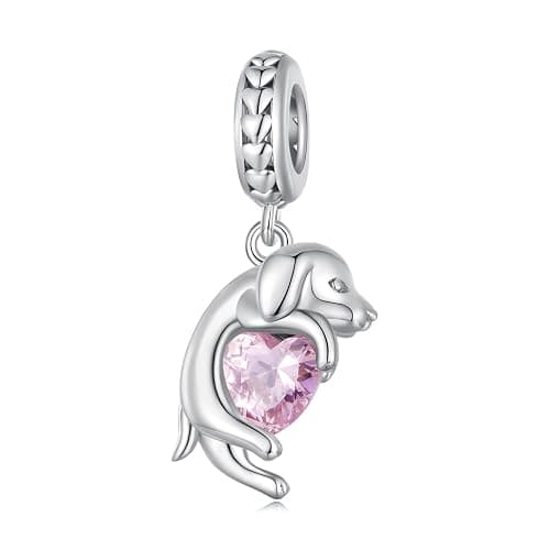 Hunde-Charm, 925er-Sterlingsilber, Katze, Pferd, gepunkteter Hund, Bulldogge, Pudel, Golden Retriever, Tier, Haustier, Weihnachtsanhänger für Pandora-Charm-Armband, Einheitsgröße, Sterling-Silber - Image 1