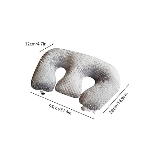 YOUOUYEN Multifunctional twin nursing pillow, maternity nursing pillow, machine washable cotton twin support pillow, anti-spill milk, anti-vomiting cushion (Grey) thumbnail 3