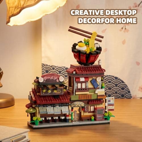 QCQBL Japanese Ramen Shop Mini Building Blocks Set | 1102 PCS Realistic Street View Architecture Model Kit | Collectible Construction Toy | Aesthetic Desk Decor Gift for Teens & Adults thumbnail 3