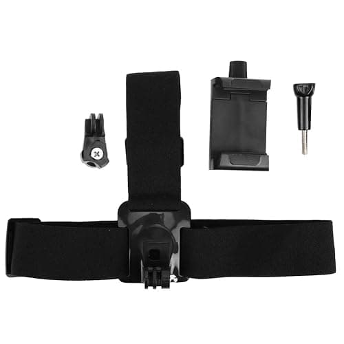 Adjustable Head Mounted Mobile Phone Holder, First-Person View Video Outdoor Live Shooting Bracket with Clip Plastic Black Elastic Head Harness Strap Action Camera Headband Mount thumbnail 7