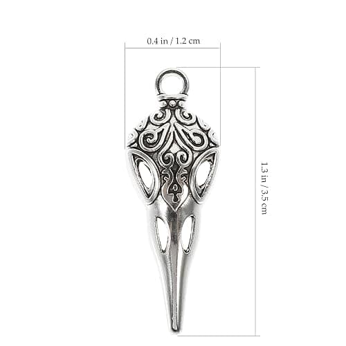 KALLORY 100pcs Skull Charms: Halloween Charms - Antique Bird Skeleton Head Bead for Jewelry Making Necklace Bracelet Earring thumbnail 2