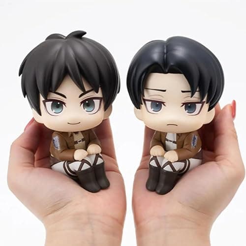 Eren Jaeger Figure Cute Anime Look Up Figure Levi Eren Jaeger Action Figures Statue Titan Anime Figurine Cake Topper Decoration 10cm/3.94inch thumbnail 7
