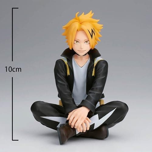 MABAIUDE MHA Figure Kaminari Denki Figure - 10cm Sitting Pose Anime No Hero Action Figures Denki Kaminari Statue Model - PVC Desktop Figurine Decor Gifts thumbnail 2