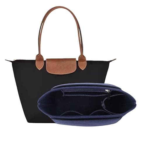D.DUO Bag Insert Organizer, purse accessories, Suitable For Longchamp long handle tote organizer (DarkBlue,M(LongHandle)) - Image 1