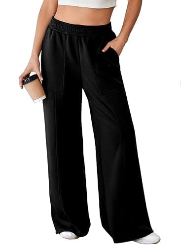 Aleumdr Women's Wide Leg Sweatpants Elastic High Waisted Long Pants Casual Loose Yoga Pants with Pockets 2025 - Image 1