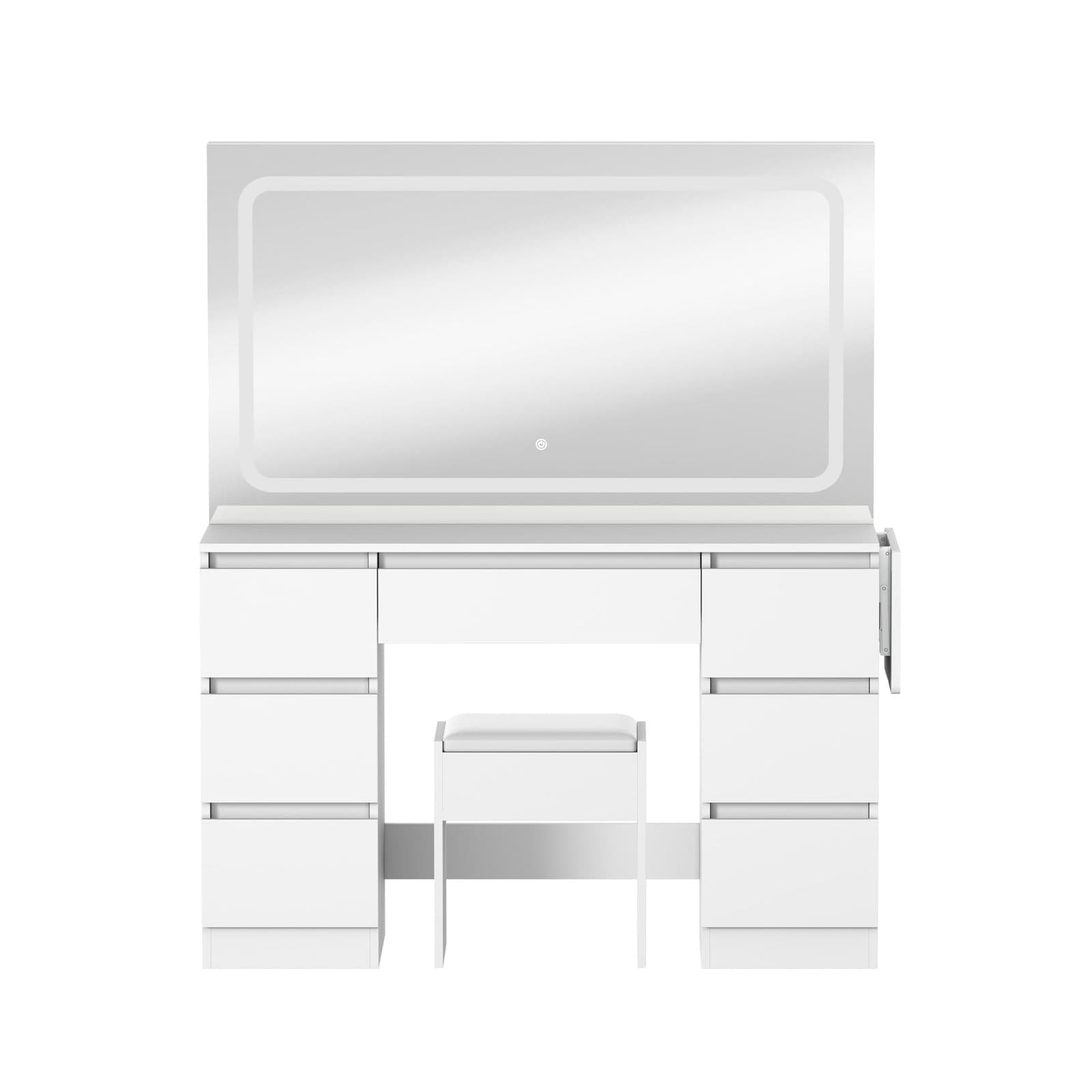 Oikiture Makeup Vanity with LED Light Mirror Dressing Table with 7 Drawers thumbnail 9