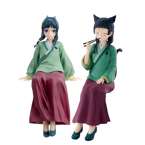 MABAIUDE 2pcs Maomao Figure Maomao Statue - 1/7 Scale Sitting Pose Hanfu Version Mao Mao Figure Model - PVC Anime People Collectibles Desktop Decoration Gifts for Fans - Image 1