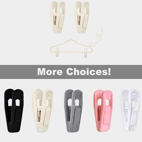 TOFIIGREM Velvet Hanger Clips for Velvet Hangers - 20 PCS Beige Non-Slip Velvet Clip for Skirt Hanger, Strong Flocking Clips Fit for Ivory Velvet Hangers thumbnail 7