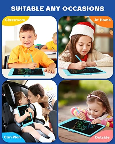 Bravokids Toys for 3-6 Years Old Girls Boys, LCD Writing Tablet 10 Inch Doodle Board, Electronic Drawing Pads, Educational Birthday Gift for 3 4 5 6 7 8 Years Old Kids Toddler (Blue) thumbnail 5