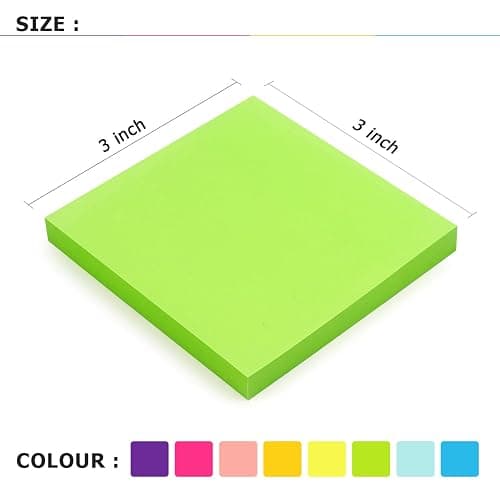 Eastern Wolf 8 Pads Sticky Notes 3x3 Self-Stick Notes 8 Bright Multi Colors Purple Sticky Notes, 85 Sheet/Pad thumbnail 3