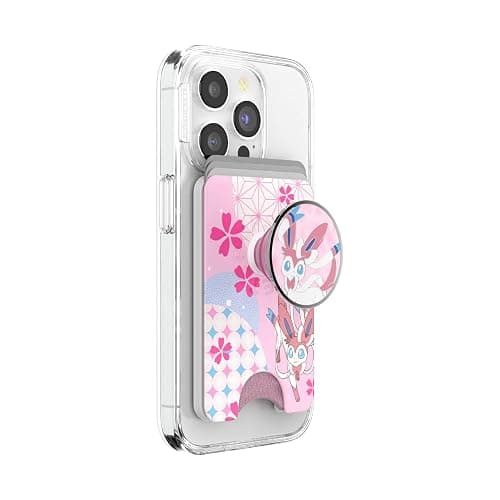 PopSockets Phone Wallet with Expanding Grip and Adapter Ring for MagSafe, Phone Card Holder, Wireless Charging Compatible, Wallet Compatible with MagSafe, Pokemon - Enamel Sylveon's Dream - Image 1