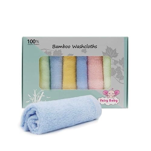Baby Washcloths 100% Organic Bamboo Bath Washcloth Reusable Face Towels Anti-Bacterial Soft Towel Set Perfect for Newborn (8 pack) - Image 1