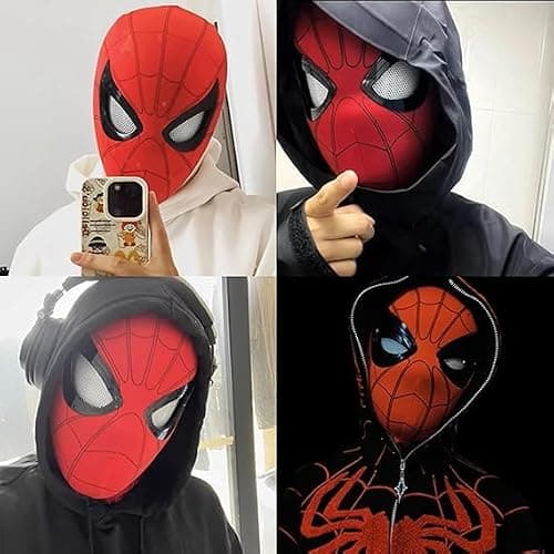 DCKENGO Halloween Hero Mask with Moving Eyes, Realistic Role Play Mask Costume for Cosplay, Birthday Gift for Big Kids/Adults thumbnail 7