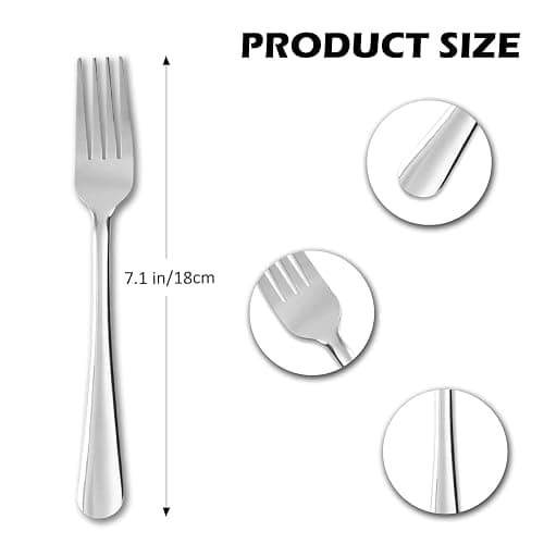 Hansmart 60 PCS Dinner Fork Set - Windsor Stainless Steel Silverware Fork 7.1 Inch with Dishwasher Safe Flatware Forks for 60,Table Forks for Home,Kitchen or Restaurant thumbnail 3