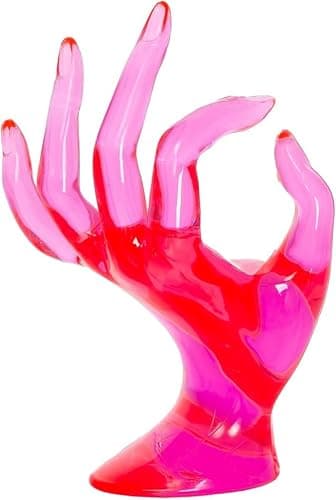 Maxsirui Hand Form Ring Holder Jewelry Display Organization Rack Bracelet Ring Watch Stand Support Aesthetic Y2k Room Decor (Rose Red) thumbnail 7