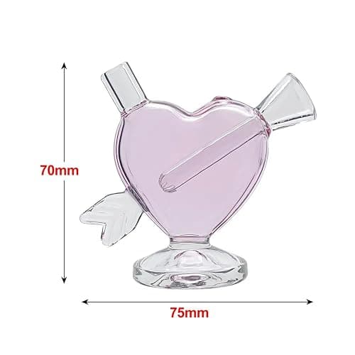 Mini Glass Heart Hookah Ornament, Colorful Decorative Handicraft, 1 Piece thumbnail 3