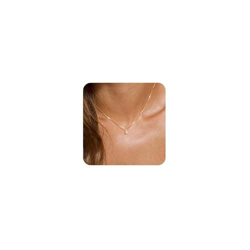 FUNEIA Diamond Necklaces for Women 14K Gold Plated Emerald Birthstone Necklace for Women Mothers Dainty Gold Necklace Blue Green Cubic Zirconia Pendant Necklace Birthday Gifts for Women Jewelry - Image 1